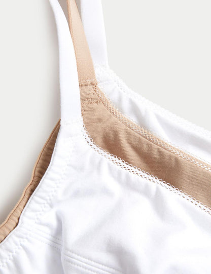 M&S Uk 3pk Cotton Non Wired Full Cup Bras