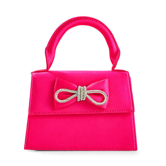 Primark  pink rhinestones bow bag