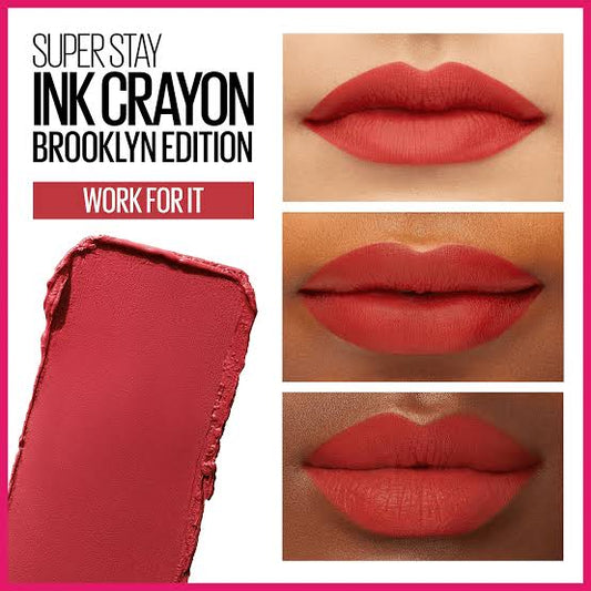 Maybelline Superstay Ink Crayon Lipstick 140 work for it