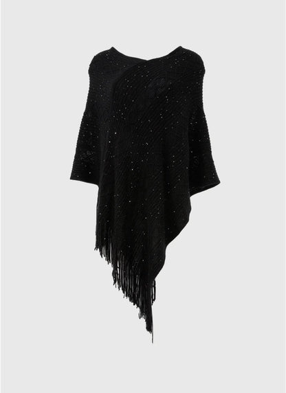 Matalan Uk Black Sequin Poncho shawl