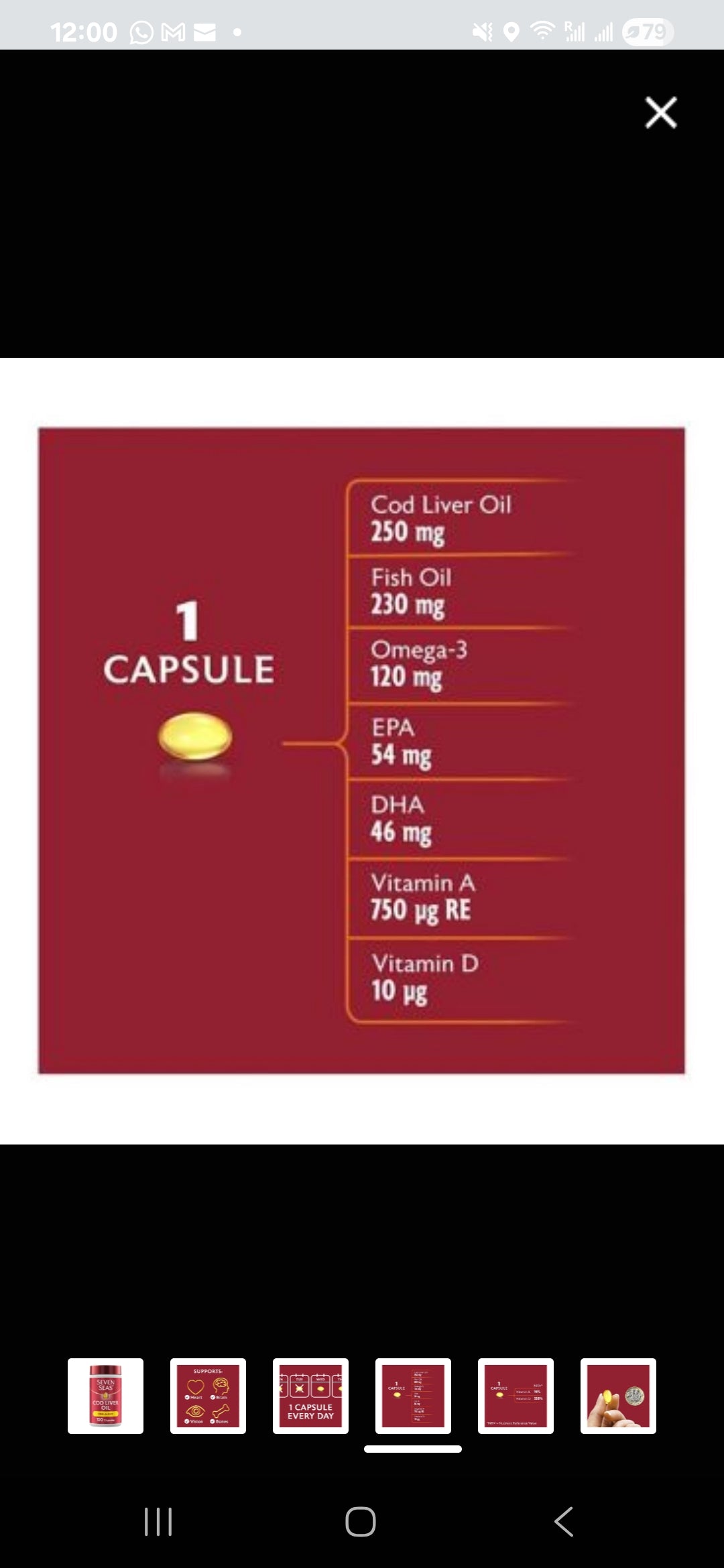 Seven Seas Cod Liver Oil One-A-Day Omega-3 Fish Oil & Vitamin D 120 Capsules from boots uk