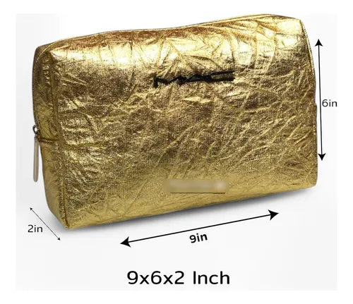 Mac cosmetics make up bag gold
