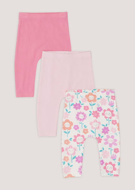 Matalan girls set of 3 tights/leggings cotton