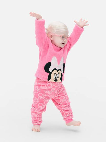 Primark Uk  fleece top pyjama pj set minnie mouse disney