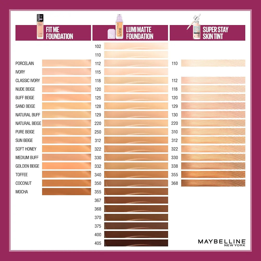 Maybelline fit me hydrate + smooth normal to dry skin foundation