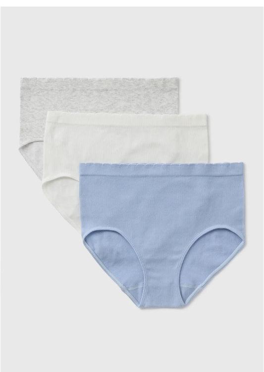Matalan 3 Pack blue grey  Seamless full breifs Knickers