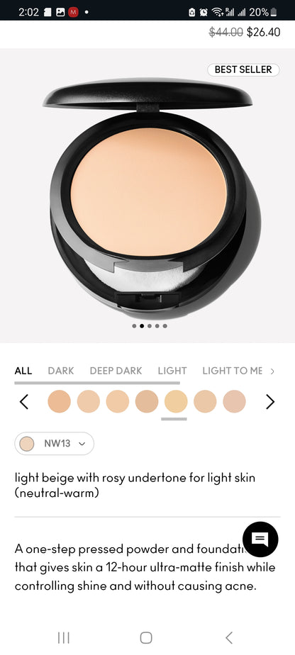 Mac cosmetics canada Studio Fix Powder Plus Foundation