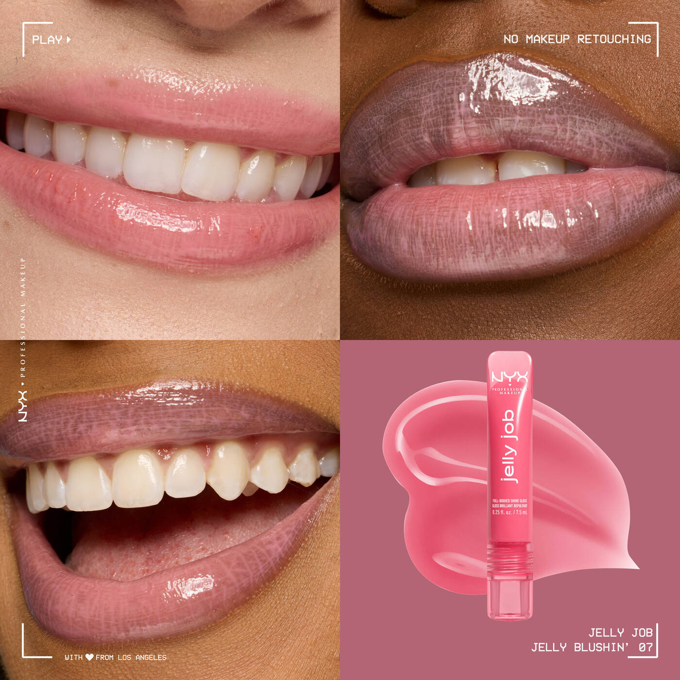 NYX Jelly Job Full Bodied Shine Gloss 07 jelly blushin