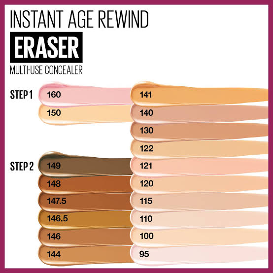 Maybelline Instant Age Rewind Eraser Multi Use Concealer shades available