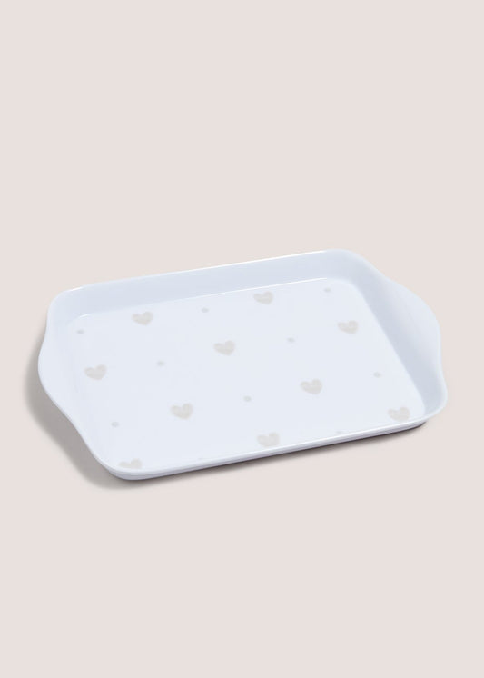Matalan uk White Heart Tea Tray