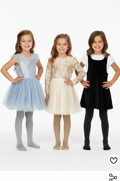 George UK SPARKLE Glitter gold silver black Tights leggings  3 Pack