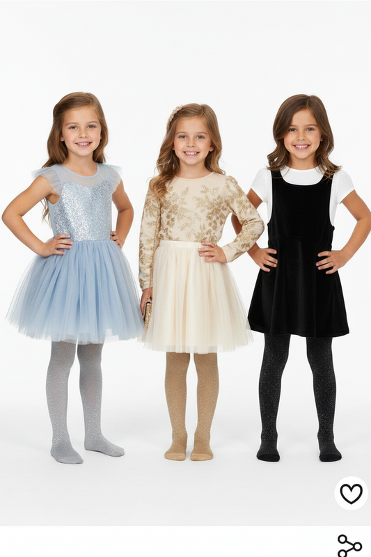 George UK SPARKLE Glitter gold silver black Tights leggings  3 Pack