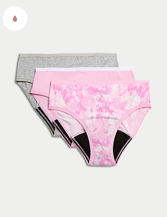 M&S uk period panties underwears heavy flow absorbed set of 3