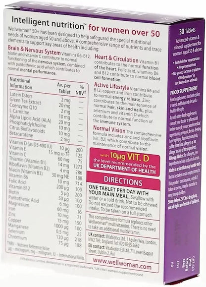 Vitabiotics Wellwoman 50+ 30 tablets..bought from boots uk