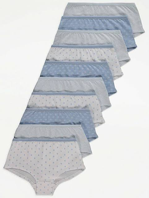 George GIRLS 10 PACK SHORTS KNICKERS UNDERWEAR 100% COTTON