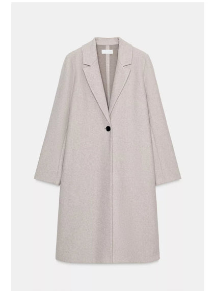 Zara Uk  women basic long coat open one button new with tags