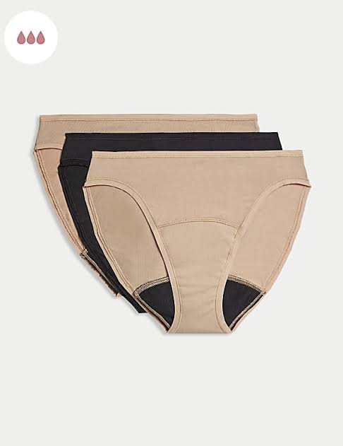 M&S uk period panties underwears heavy flow absorbed set of 3