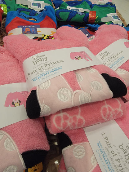 Primark Uk  fleece top pyjama pj set minnie mouse disney