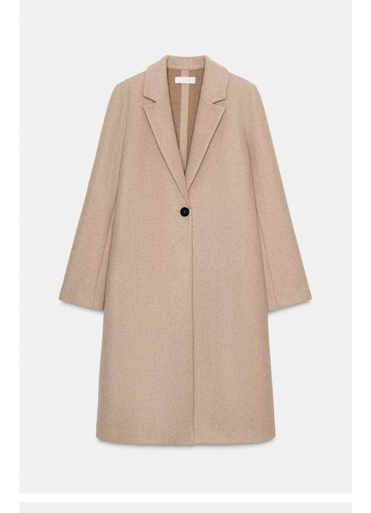 Zara Uk  women basic long coat open ome button