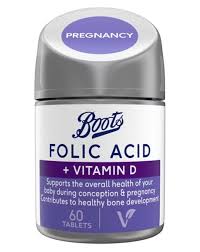 Boots Folic Acid & Vitamin D - 60 Tablets (2 Month Supply)