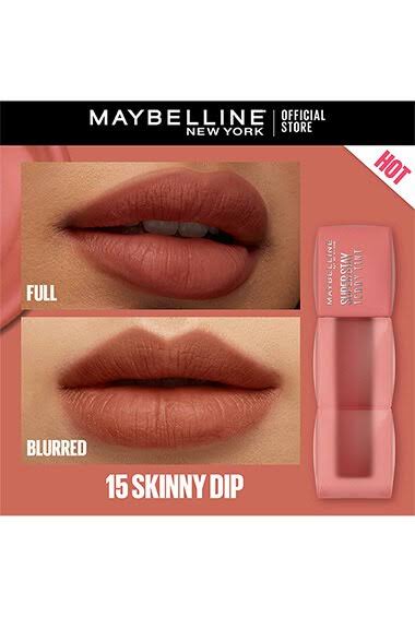 Maybelline Super Stay Teddy Blurred Lip Tint- skinny dip no 15
