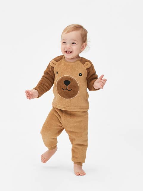 Primark Uk  fleece top pyjama pj bear
