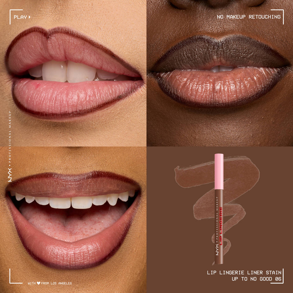 Nyx Lip Lingerie Lip Liner Stain shade up to no good  brown