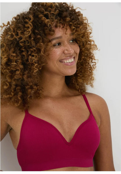 2 Pack maroon grey  Seamless Moulded Bras non wired Padded