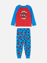 Primark Uk  fleece top pyjama pj set boys spiderman