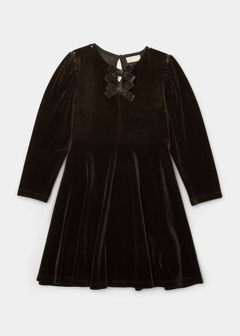 Matalan velvet dress black with bow 11 years