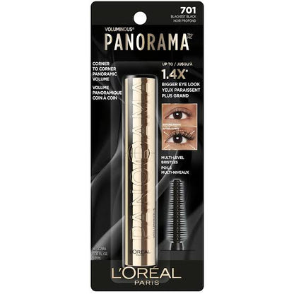 L’Oréal Paris Voluminous Panorama Mascara, Volumizing and Lengthening Mascara, Washable Longwear and Smudge Resistant Make Up, Black, 0.33 Fl Oz