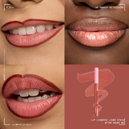 Nyx Lip Lingerie Lip Liner Stain shade after hours warm rose