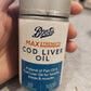 Boots Uk cod liver oil max strength 30 capsules 1000mg expiry 11/26