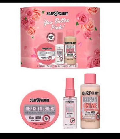 Soap and glory pink set