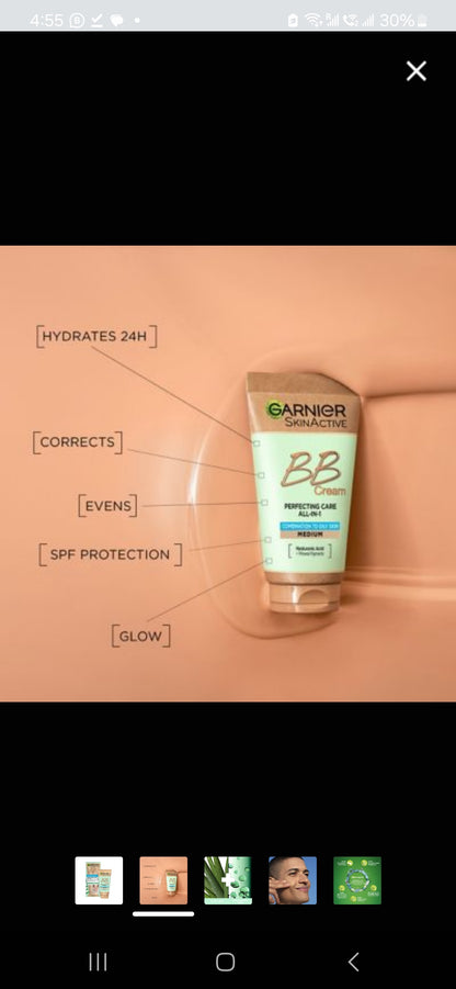 Garnier Classic Perfecting Care All-in-1 BB Cream SPF15 Medium Shade 50ml ( bought from boots uk )