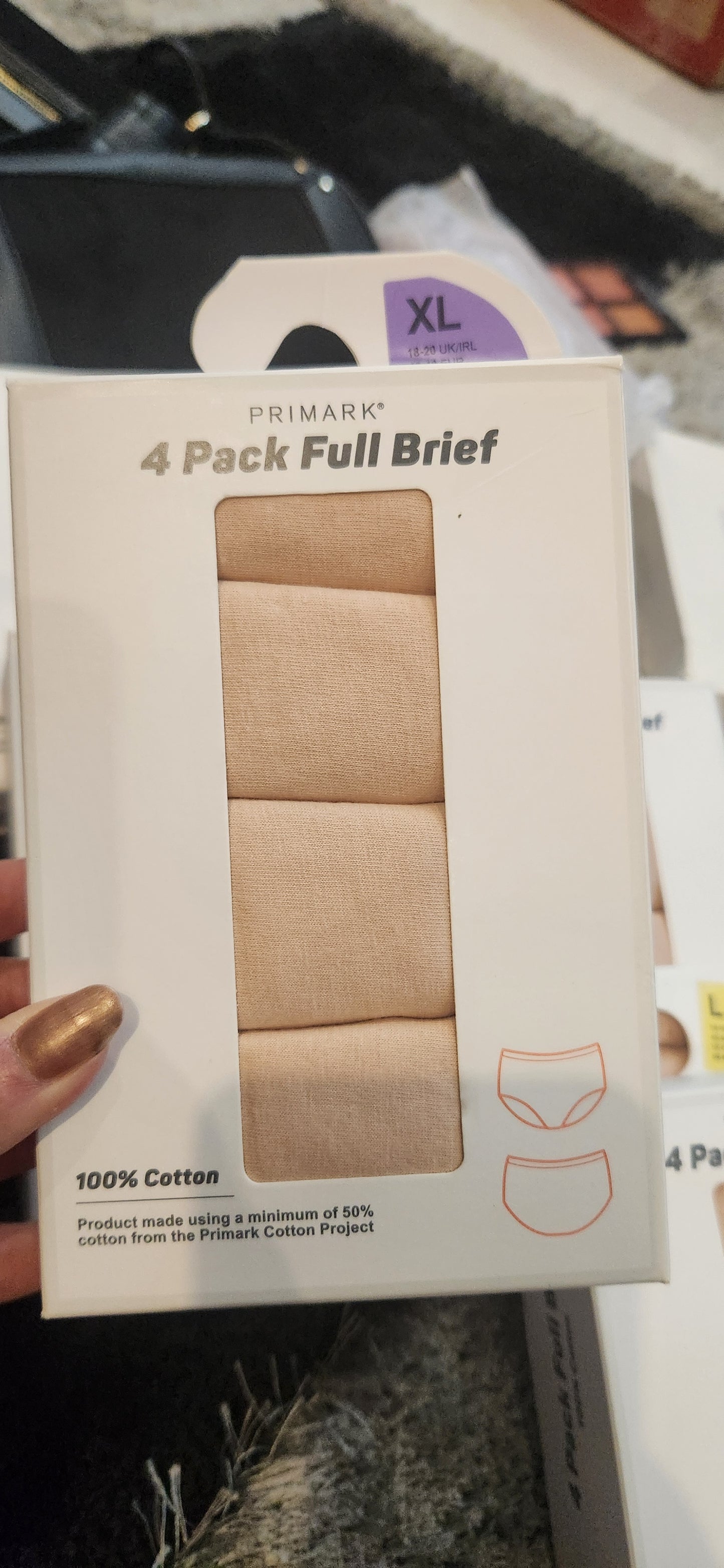 Primark ladies 4 pack underwears full  brief nude color