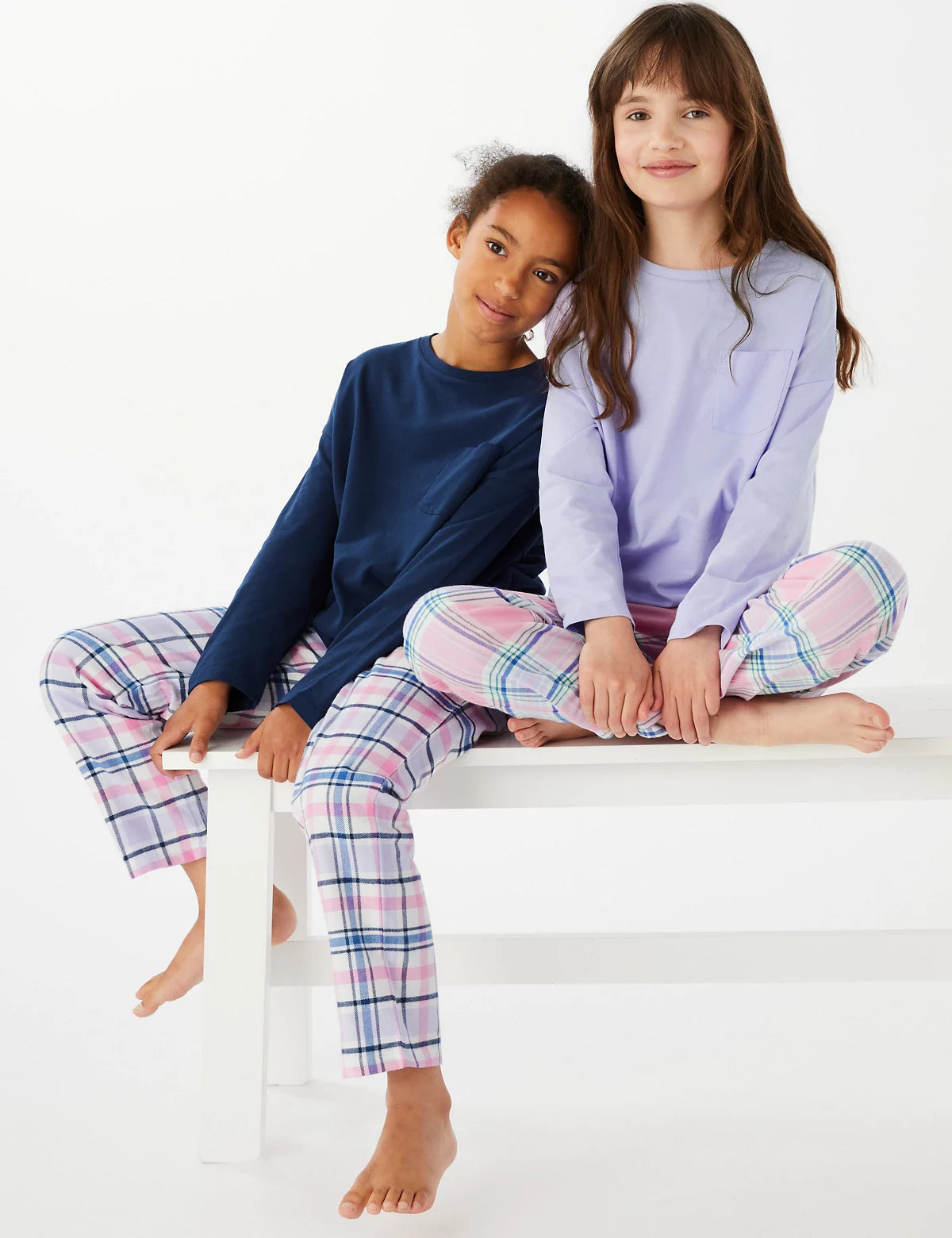 M& S  Uk girls pyjamas set pure cotton 4 pieces