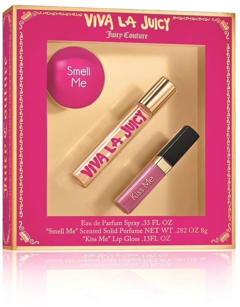 Juicy Couture VIVA LA JUICY 3 PC GIFT SET Perfumes + LIP GLIMMERED GLOSS NIB