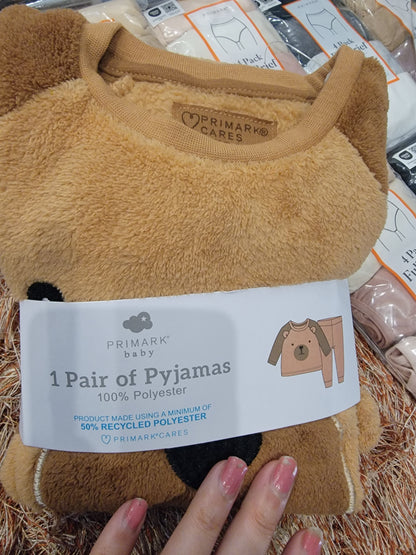 Primark Uk  fleece top pyjama pj bear