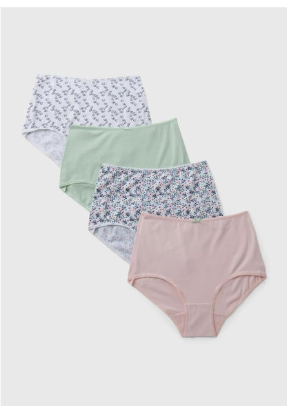 4 Pack Multicolour Floral Print Full Knickers ladies undies