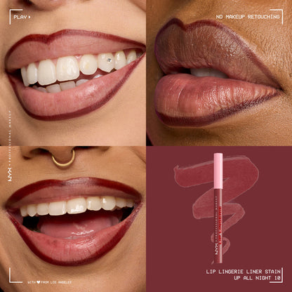 Nyx Lip Lingerie Lip Liner Stain shade up all night cherry brown