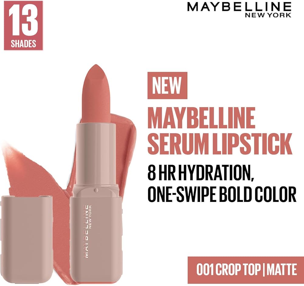 Maybelline Serum Lipstick matte 001 crop top