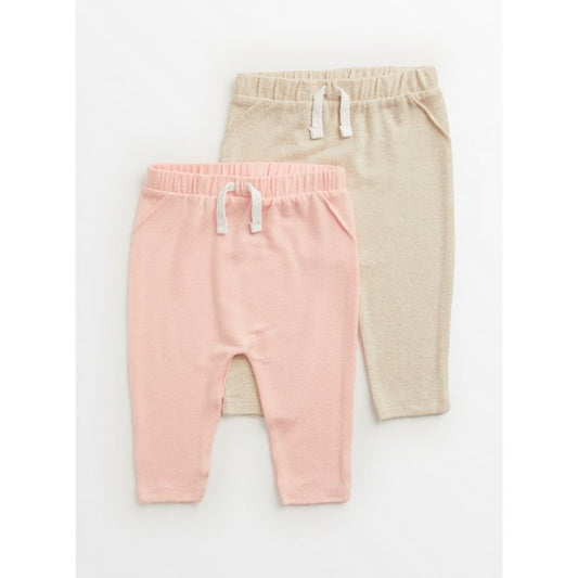 Tu uk Pink & Oatmeal Soft Knit pyjamas pj 2 Pack