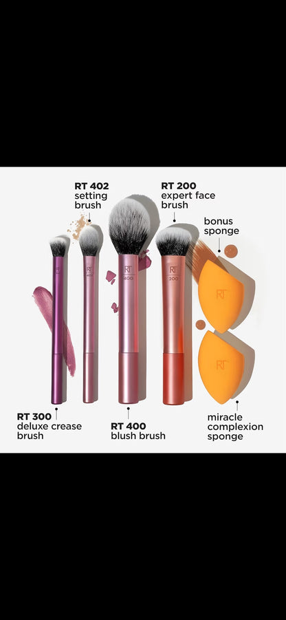 Real Techniques Everyday Essentials + Makeup Sponge Kit, 4 Makeup Brushes set from official store ✨️