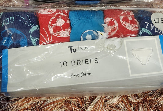 Tu uk boys underwears breifs set of 10 ..cotton