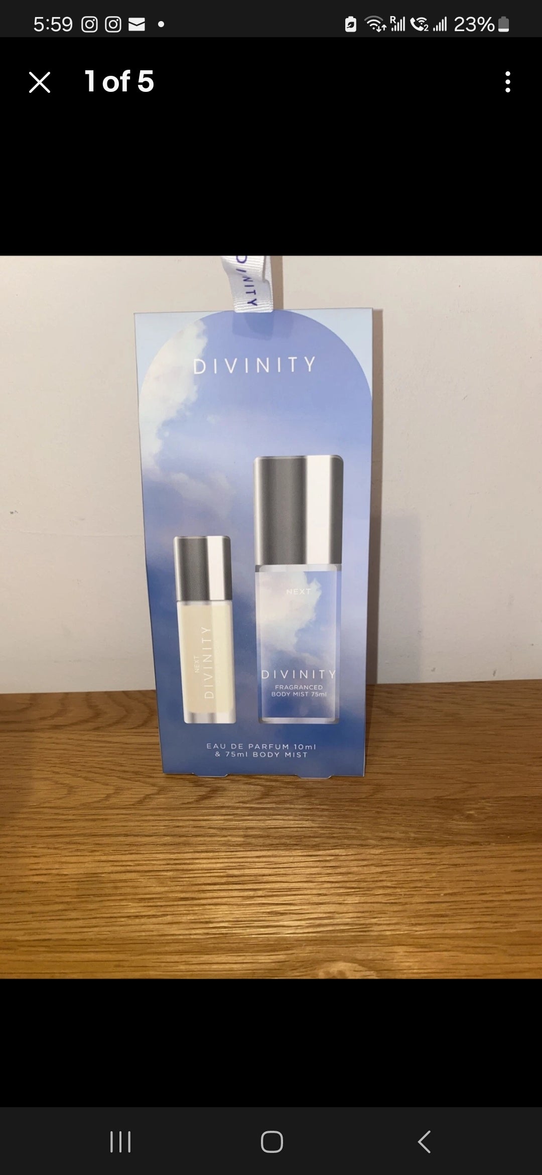 Next Blue Divinity 10ml Perfume and 75ml Body Mist Gift Set Perfect For Travel