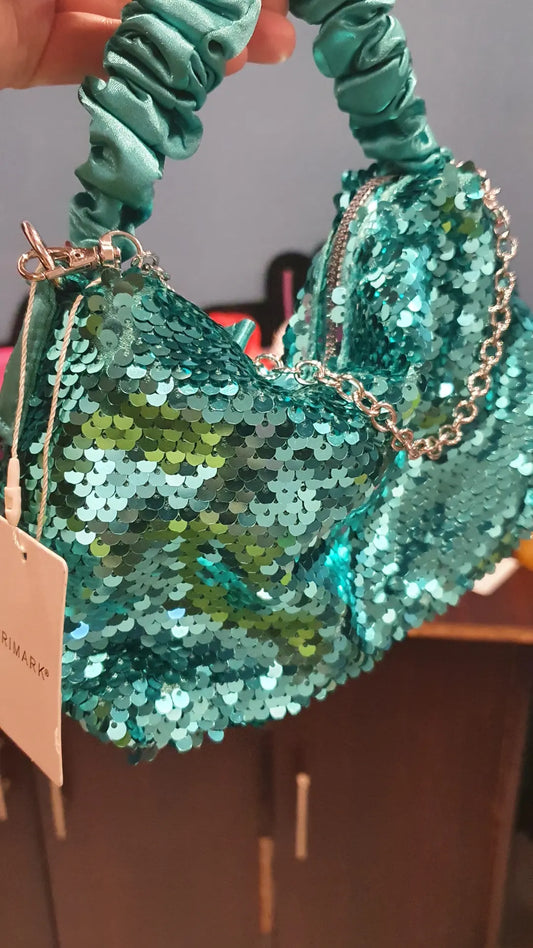Primark sequins green  crossbody bag