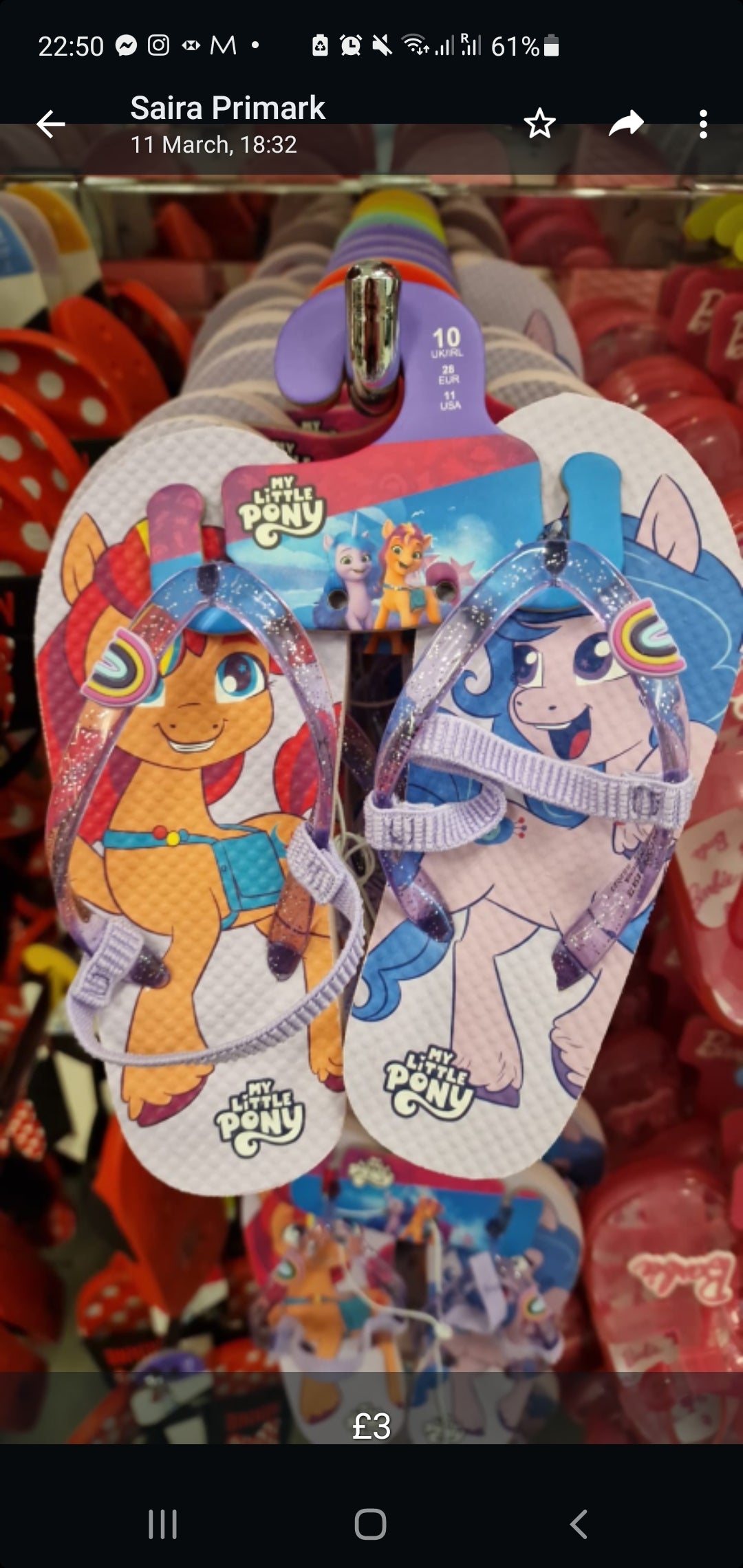 Primark flip flops for girls size uk 5 euro 22