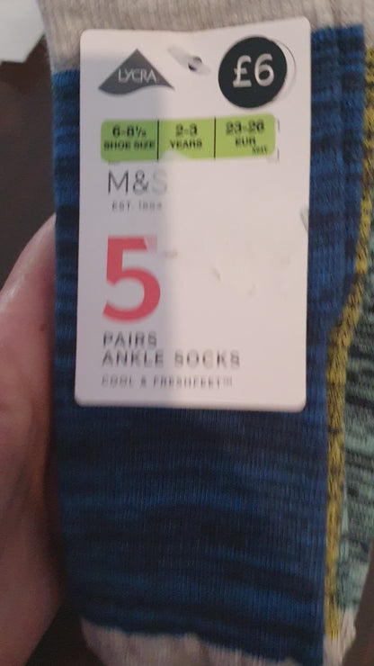 M&S uk boys socks 5 pairs